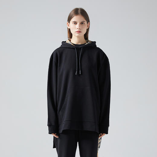 BURBERRY 巴宝莉 女士棉质加长衣摆宽松连帽套头卫衣 8035859 商品图5