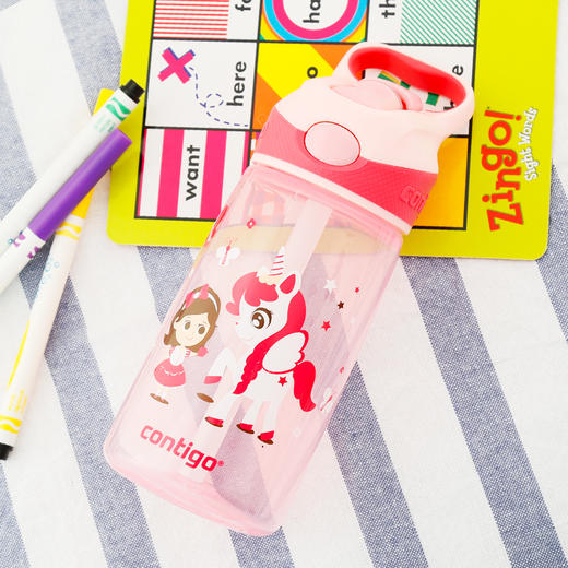 悠享每刻小发明家儿童保温吸管杯-小白马与女孩 商品图4