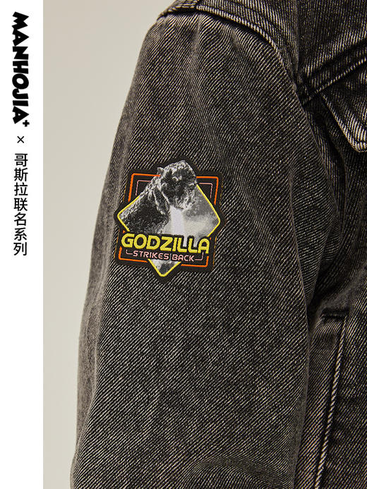 马拉丁潮牌漫画家儿童外套冬季新品复古街头炒雪花绒毛领牛仔夹克 商品图3