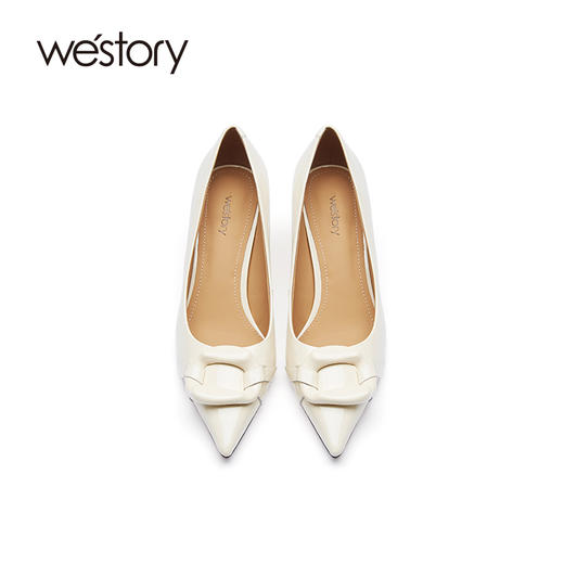 westory2021秋季新品百搭通勤高跟鞋中跟尖头时尚女鞋W21CE71611 商品图3