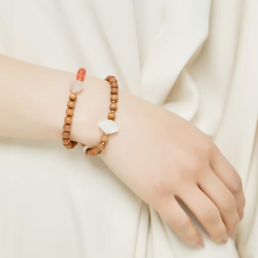 醍醐 相生 6mm老山檀南红白玉祥云双圈手串 商品图2