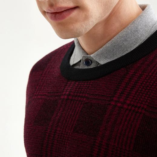 【特价】A【反季福利羊毛混纺】柒牌男装圆领商务休闲弹力打底衫117Y70110	117Y70110 商品图3