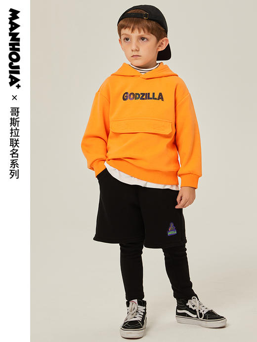 【内购】漫画家童装裤子冬季新品不倒绒镭射印花假两件针织长裤 商品图1