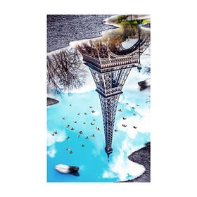 【折扣商品 不退不换】1000片 平面拼图 塑料拼图 H2631 水中景系列-巴黎铁塔