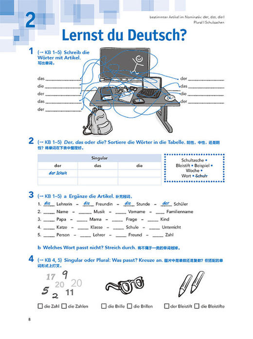 开心学德语(青少版)(A1)(强化训练) 商品图4