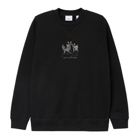 BURBERRY 巴宝莉 女士棉质小鹿刺绣圆领套头宽松运动衫卫衣 8042883