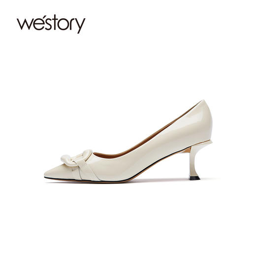 westory2021秋季新品百搭通勤高跟鞋中跟尖头时尚女鞋W21CE71611 商品图1