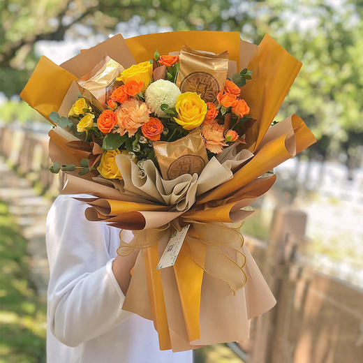 中秋月饼鲜花组合礼盒花束款送女朋友老婆妈妈老师闺蜜中秋节送礼礼物