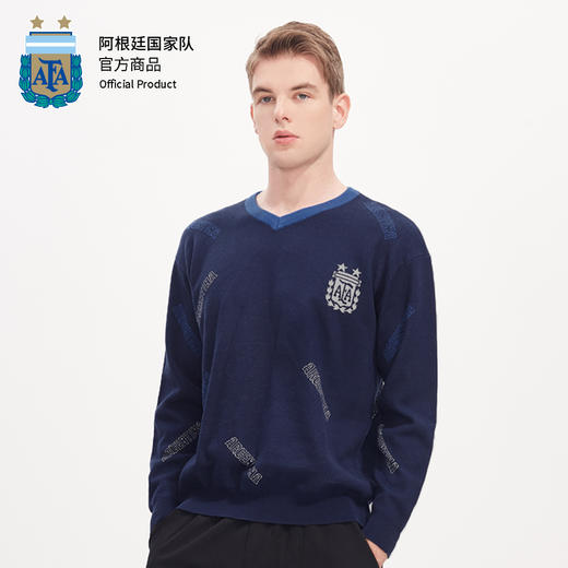 阿根廷国家队商品丨男女同款长袖针织衫梅西足球迷客场蓝球衣毛衣 商品图3