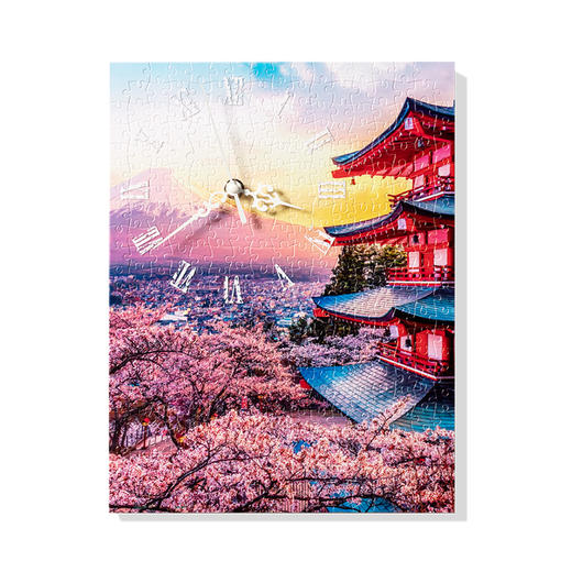 366片无框时钟拼图 平面拼图 HK1023 富士山, 宝塔日落时 商品图1