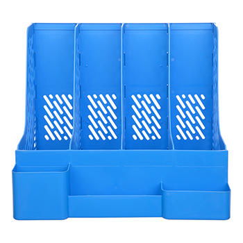 齐心多功能资料架B2034蓝色四格 商品图1