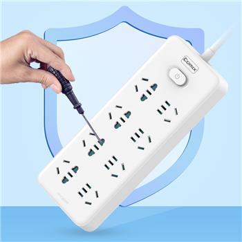 齐心插线板PCP-WZ818/WZ828/WZ848白色8位40孔总控1.8米/2.8/4.8米 商品图2