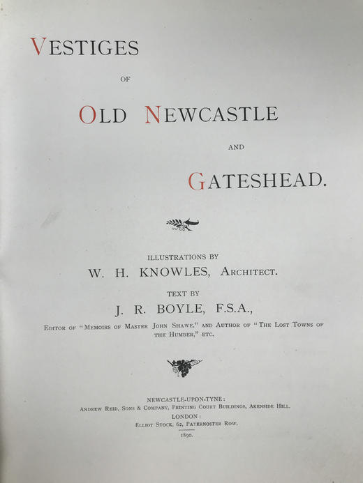 1890年 纽卡斯尔与盖茨黑德遗迹图集 约百幅插图 漆布精装大16开 商品图4