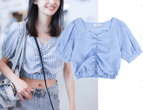 裁缝学苑 AW62露脐衬衫1:1实物服装纸样剪裁图纸牛皮纸样