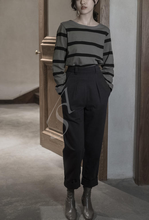 MHL  陶土色/洋灰色条纹长袖T恤 商品图1