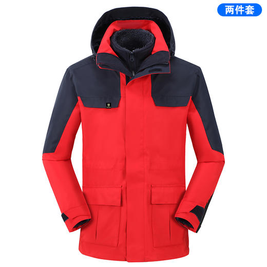 NMJ-1002新款2021秋冬牛津布二件套三合一冲锋衣拼色运动户外厚款 商品图4