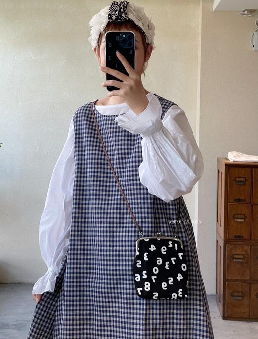 ichi 蓝白小格/蓝白格/黑白小格/黑白格 连衣裙 商品图9