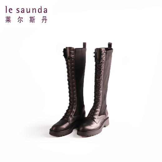 莱尔斯丹2021新款高筒骑士靴子显瘦英伦风马丁靴2T39901 商品图1