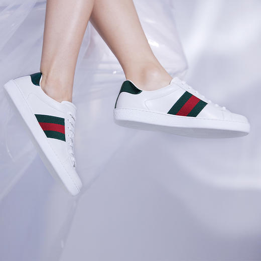 GUCCI 古驰 Gucci女鞋 女士Ace系列条纹织带小白鞋运动鞋 387993A3830 商品图7