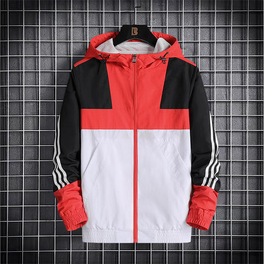 【男装】男风衣连帽宽松跑步防风上衣外套 商品图1