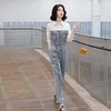 【服饰鞋包】拼接牛仔连体裤休闲长裤子宽松显瘦盐系时尚 商品缩略图1