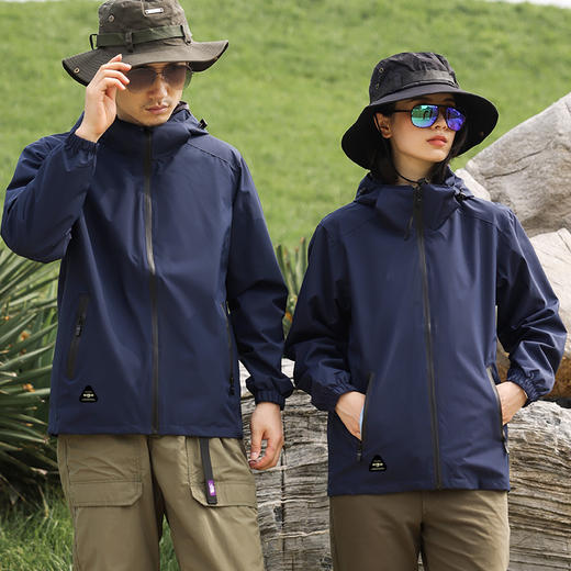 NMJ-1001秋冬2021新款防水薄料纯色户外休闲登山男女款轻便风衣 商品图3