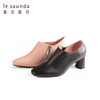 莱尔斯丹时尚方头粗跟高跟及踝短靴2T53101 商品缩略图0