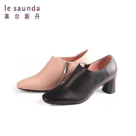 莱尔斯丹时尚方头粗跟高跟及踝短靴2T53101 商品图0