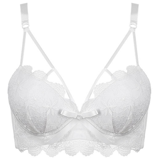 黛唯梵白色内衣套装女性惑夏季小胸聚拢文胸收副乳防下垂蕾丝性感文胸罩 商品图4