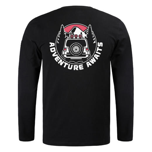 NMT-1667秋冬2021新款长袖越野休闲运动个性印花图案纯色弹力T恤 商品图1