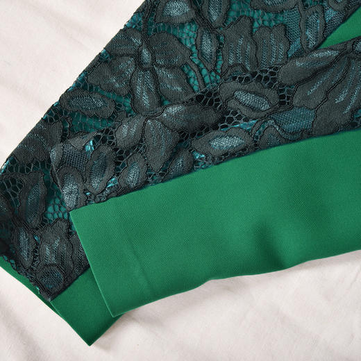 圣三利女装春秋季蕾丝拼接休闲西服外套SL121A25 商品图5