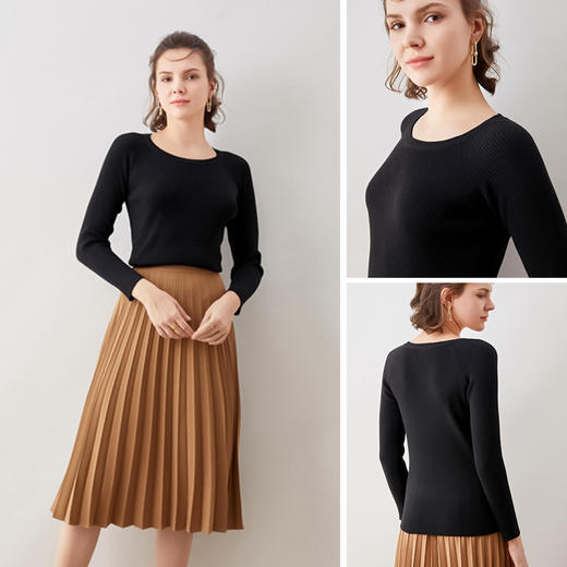 +5.5°可以穿的暖宝宝 科技自发热锁温保暖 2021款秋冬气质修身内搭针织衫 商品图6