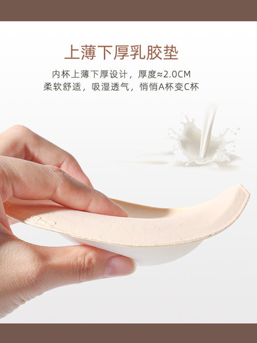 胸罩女聚拢小胸无钢圈文胸调整型收副乳上托加厚乳胶内衣裤套装女 商品图3