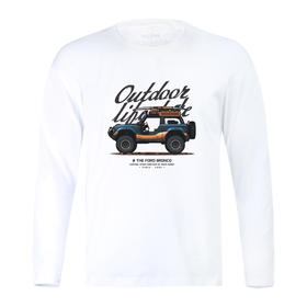 NMT-1668秋冬新款2021越野车个性图案休闲长袖弹力棉T恤