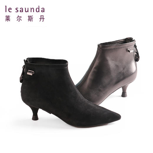 莱尔斯丹时尚优雅圆锥跟短靴1T45401 商品图3