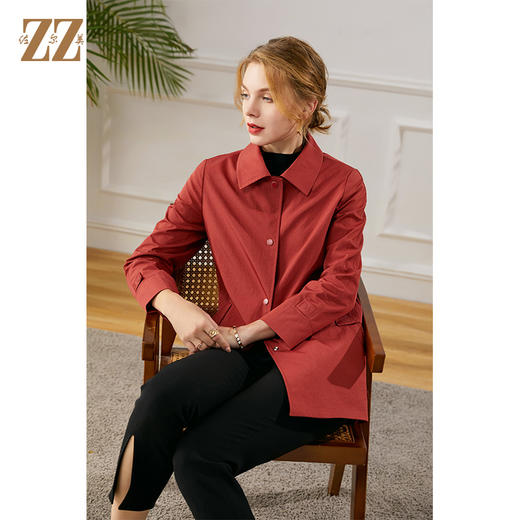 佐尔美2021秋季新款气质短款百搭风衣E13FD01 商品图3