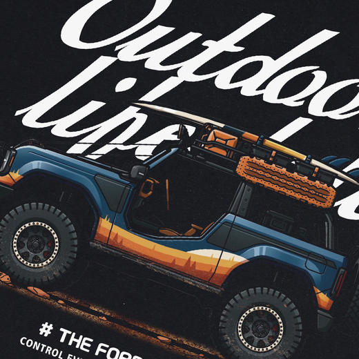 NMT-1668秋冬新款2021越野车个性图案休闲长袖弹力棉T恤 商品图3