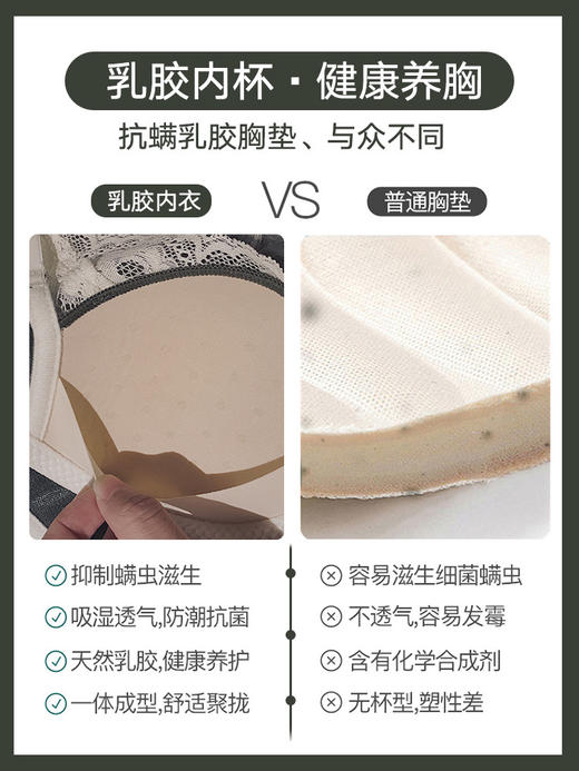 小胸聚拢内衣女士收副乳防下垂乳胶文胸加厚无钢圈防下垂胸罩bra 商品图3