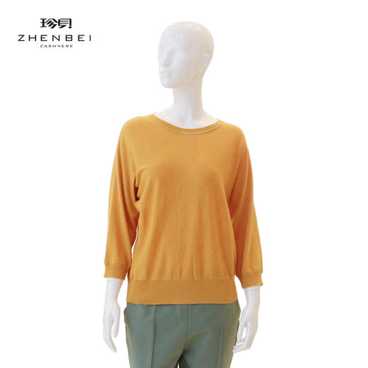 珍贝丝绒圆领华丽女衫66715 商品图0