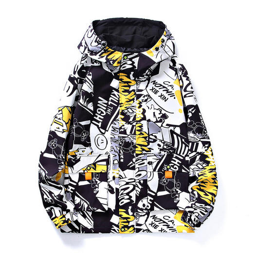 【外套】青少年连帽潮流宽松国潮靓仔印花男士大码 商品图0