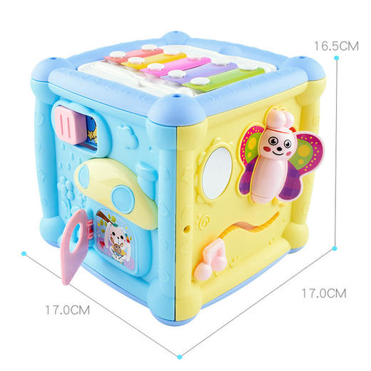 【益智早教拍鼓】儿童多功能积木敲琴手拍鼓 婴儿早教多面体智立方拍拍鼓益智玩具 商品图4