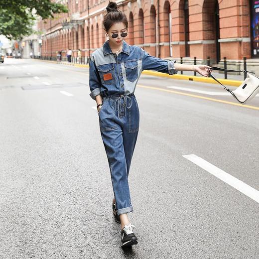 【女装】春秋帅气时尚洋气显瘦长裤牛仔连体套装潮 商品图1