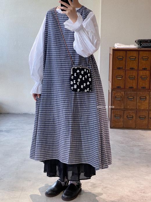 ichi 蓝白小格/蓝白格/黑白小格/黑白格 连衣裙 商品图10