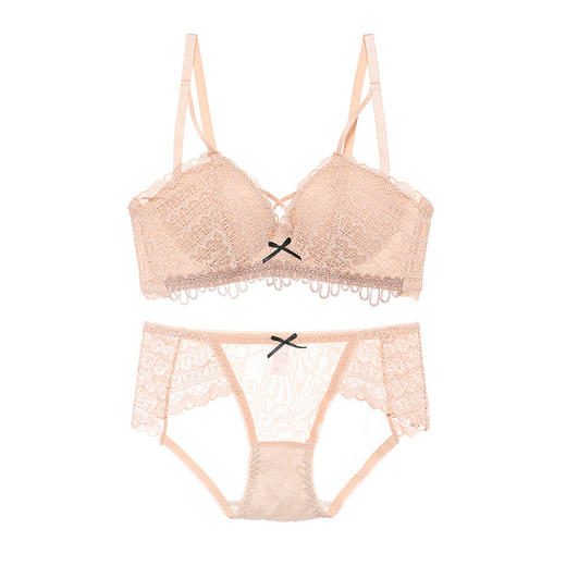 黛唯梵内衣女士小胸聚拢调整型收副乳无钢圈深V性感蕾丝文胸罩夏季薄款 商品图4