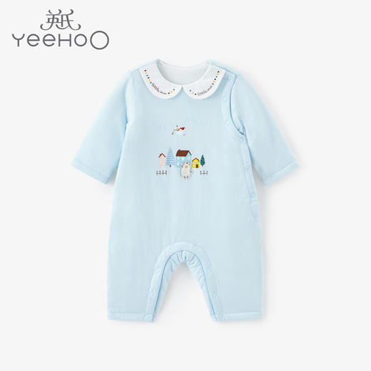 英氏男女婴儿木屋夹棉蛤衣21秋冬连体衣保暖YZJAJ31017A 商品图0