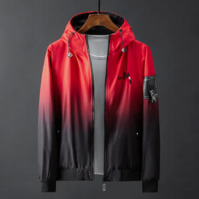 【男装】正反两面双面穿渐变外套男连帽潮牌男士夹克
