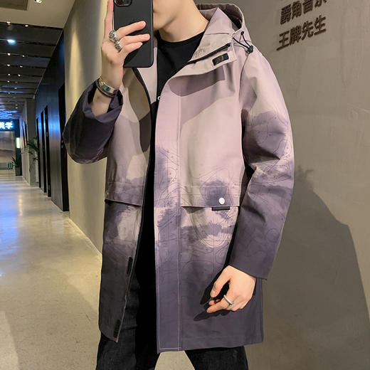 【服饰鞋包】中长款男士风衣韩版潮流宽松帅气大码男士外套 商品图3