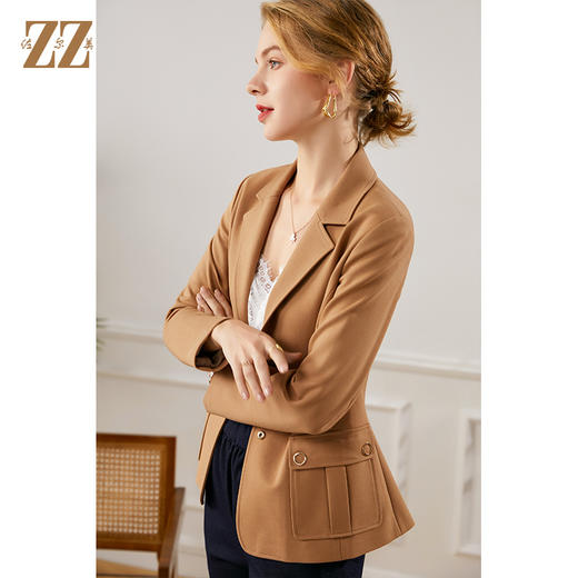 佐尔美2021秋季新款 经典百搭西装领短外套E13SY07 商品图2