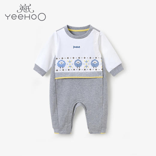 英氏-童衣类（秋）E1英针长蛤, 浅花灰, 80CM 商品图0