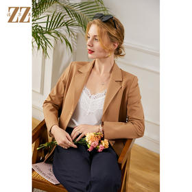 佐尔美2021秋季新款 经典百搭西装领短外套E13SY07